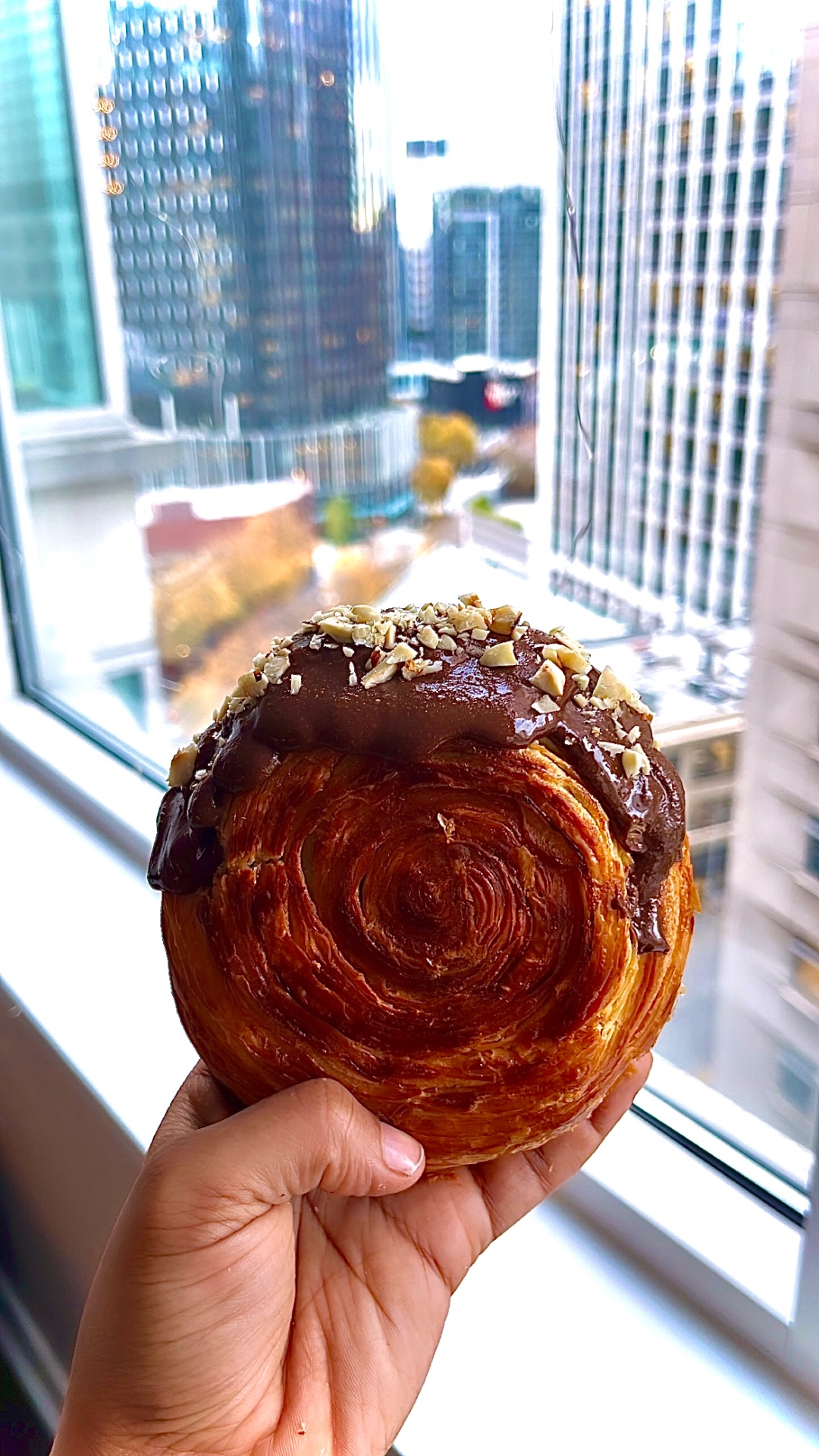 Chocolate–hazelnut croissant